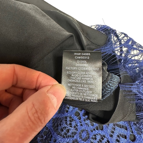 For Love & Lemons x FP Blue/Black Lyla Lace Cocktail Mini Dress s - Picture 7 of 16